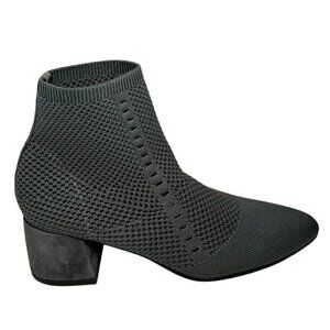 Eileen Fisher Honey Stretch Recycled Knit Bootie Block Heel  Graphite SZ 7 NEW